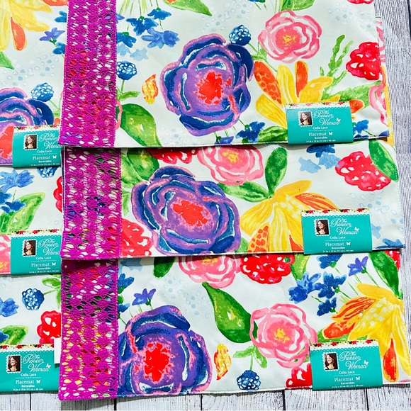 Pioneer Woman Celia Lace Reversible Placemats NEW (6) - Picture 2 of 8